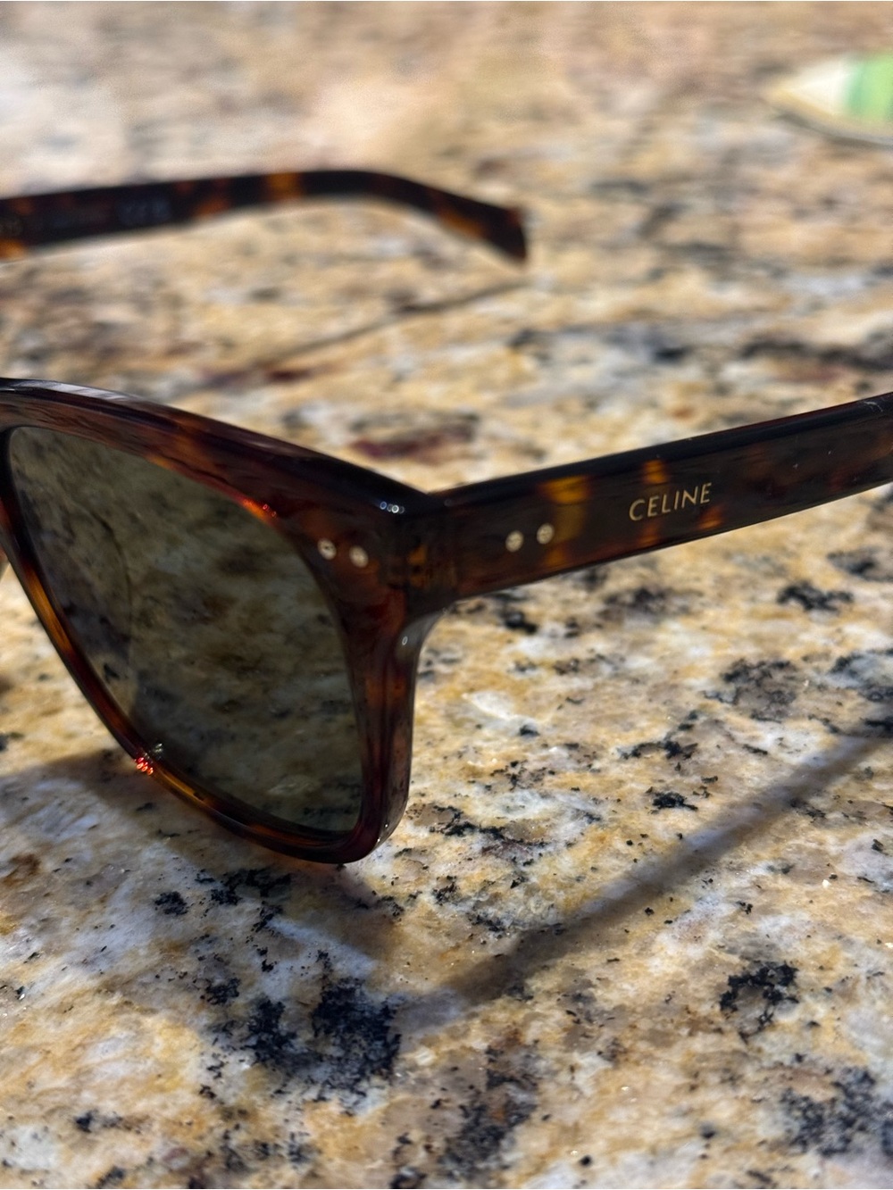 Celine Tortoiseshell Acetate Sunglasses with Dark Lenses - Picture 5 of 5